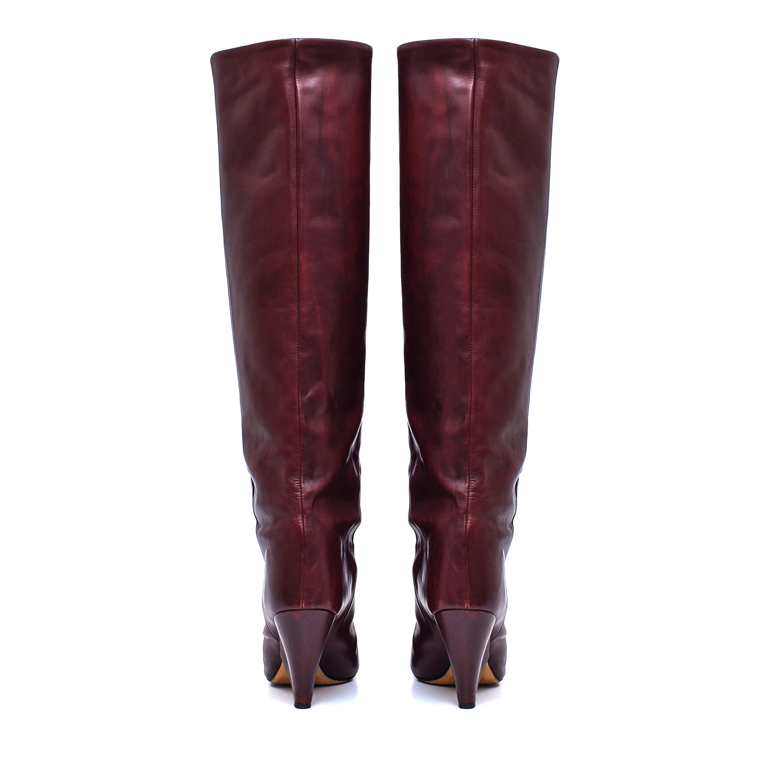 Isabel Marant - Burgundy Leather Lakita Knee Boots  / 38